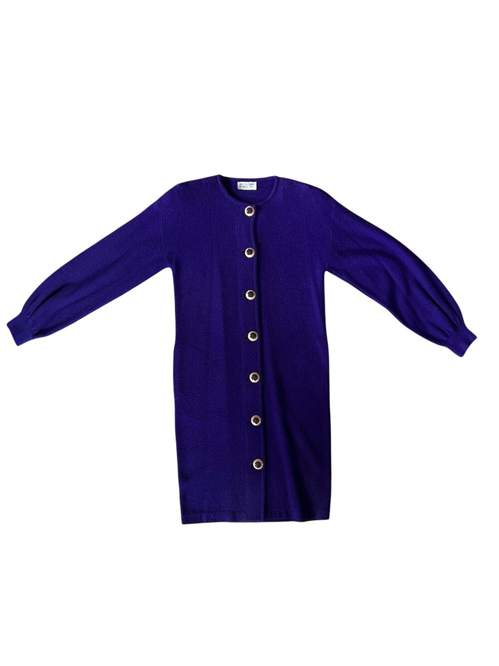 St. John by Marie Gray Purple Gold Button Dress - Size 8